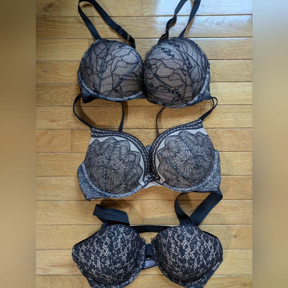 Victoria's Secret Lace Bra Bundle Of 3 Size 34D